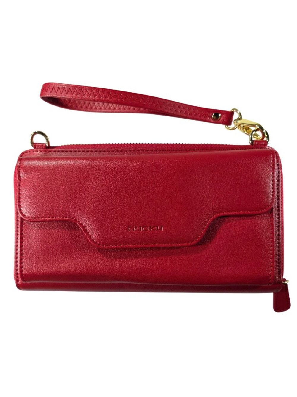 Nuoku Red Wristlet Wallet Purse Zipper Card Slots career party office